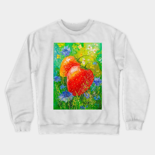 Strawberry Crewneck Sweatshirt by OLHADARCHUKART